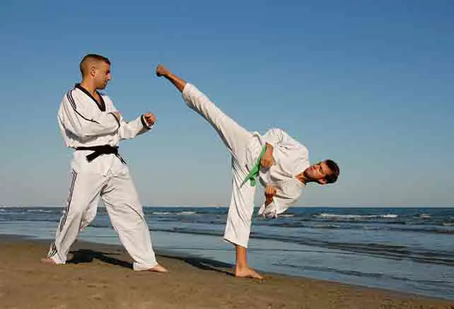 karate on the beach